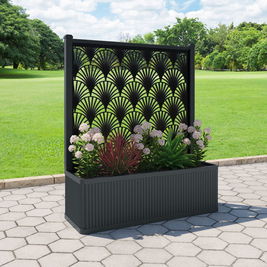 Laurel Screen large flower pot with LED